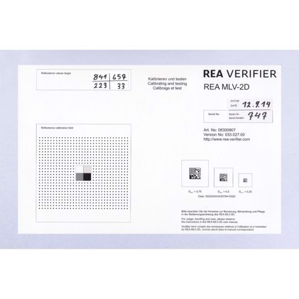 REA kalibreringsreferenskort, REA MLV, REA Cube, REA Verimax.