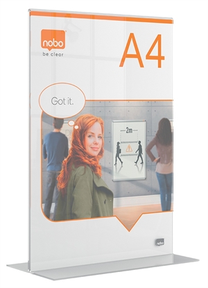 Nobo Skylthållare Premium Plus akryl T-fot A4