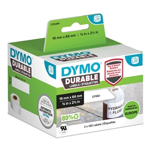 Dymo LabelWriter Slitstark streckkodsetikett 19mm x 64mm 2 rullar