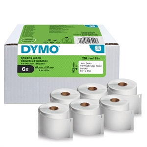 Dymo LabelWriter 102 mm X 210 mm DHL-etiketter 6 rullar med 140 etiketter