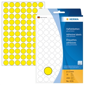 HERMA etikett manual ø13 gul (2464)