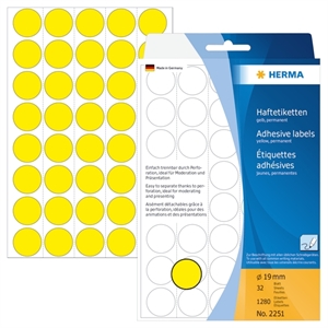 HERMA etikett manual ø19 gul (1280)