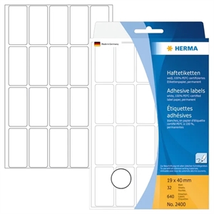 HERMA etikett manual 19x40 vit (640)