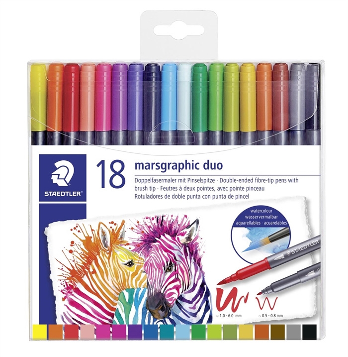 Staedtler Fiberpen Marsgraphic Duo borstar (18)