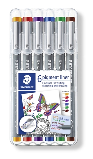 Staedtler Fineliner pigment liner 0,3 mm ass (6)