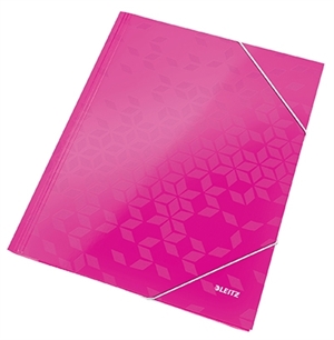Leitz 3-faldig elastisk folder WOW A4 rosa
