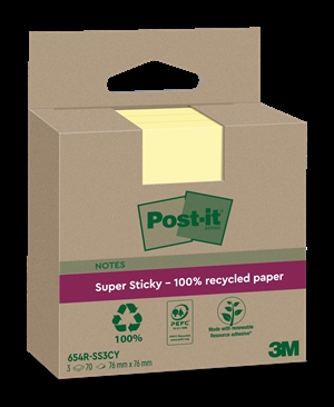 3M Post-it SS Canary Yellow 76x76 Recycl (3)