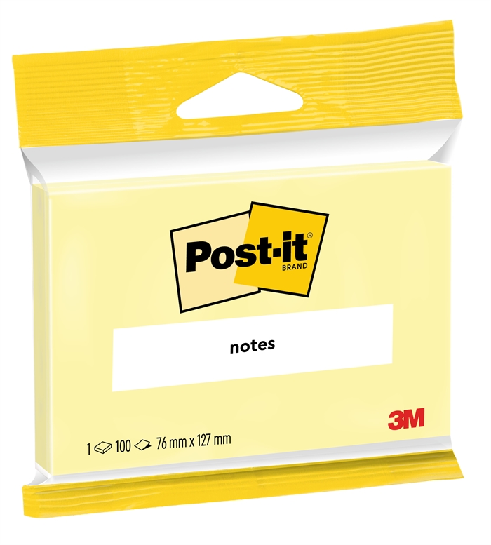 3M Post-it Canary Yellow 76x127 100sh