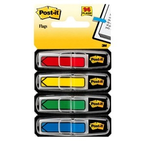3M Post-it Index tabs 11,9x43,1 "pil" ass. färger (4)