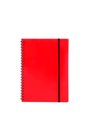 Büngers Notebook A5 plast med röd spiralrygg