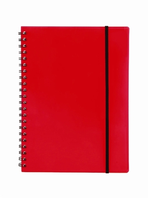 Büngers Notebook A4 plast med röd spiralrygg