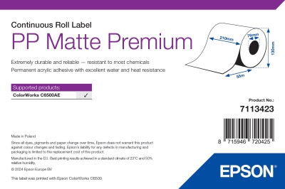 Epson PP Matte Label Premium, Continuous Roll, 210mm x 55m
