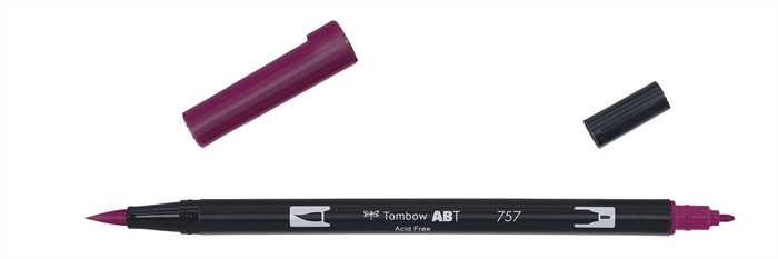Tombow Marker ABT Dual Brush 757 port red