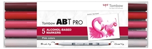Tombow Marker alkohol ABT PRO Dual Brush 5P-5 Rosa färger (5)