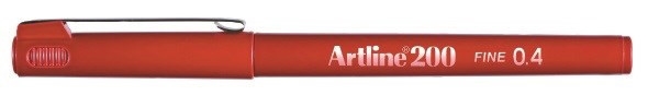 Artline Fineliner 200 Fine 0,4 mörkröd
