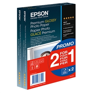 Epson 10x15 Premium Glossy Fotopapper (2 för 1), 10x15cm 255g/m², totalt 80 ark