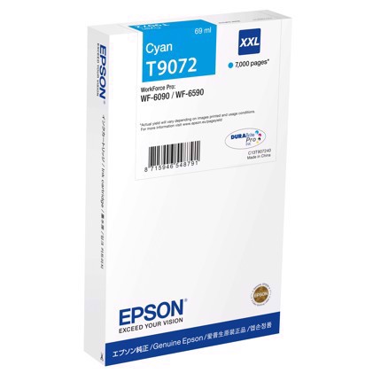 Espon WorkForce Cyan Ink Cartridge XL - Epson T9072