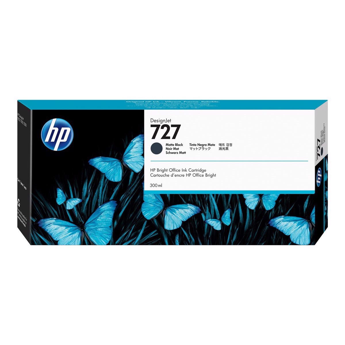 HP 727 matte black bläckpatron, 300 ml