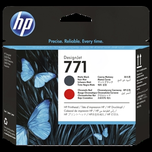 HP 771 Matte black/chromatic red skrivhuvud