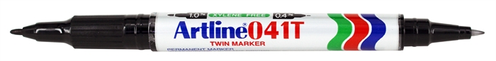 Artline Marker 041T 2-i-1 svart