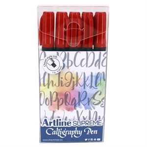 Artline Supreme Calligraphy Pen 5/set red