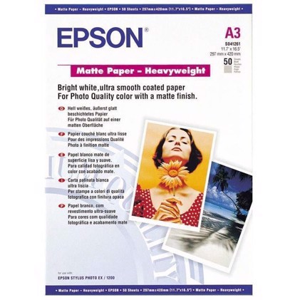 Epson Matte Paper Heavy Weight 167 g, A3 50 ark