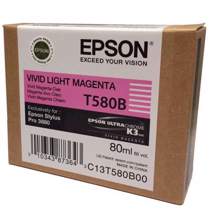 Epson Vivid Light Magenta 80 ml bläckpatron T580B - Epson Pro 3880