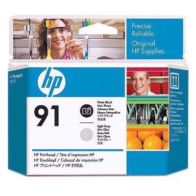 HP 91 - Fotosvarta och ljusgråa skrivhuvuden