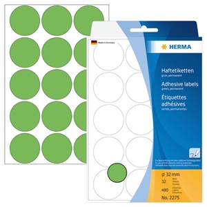 HERMA etikett manual ø32 grön (480)