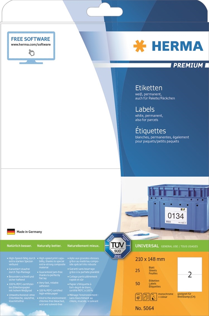 HERMA etikett Premium 210x148,5 (50)