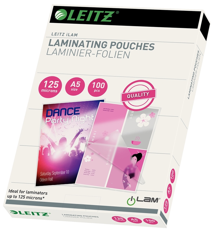 Leitz Laminerande fickblank 125my A5 (100)