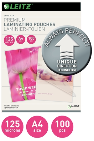 Leitz Lamineringsficka UDT glans 125my A4(100)