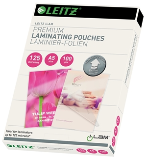 Leitz Lamineringsficka UDT glans 125my A5(100)