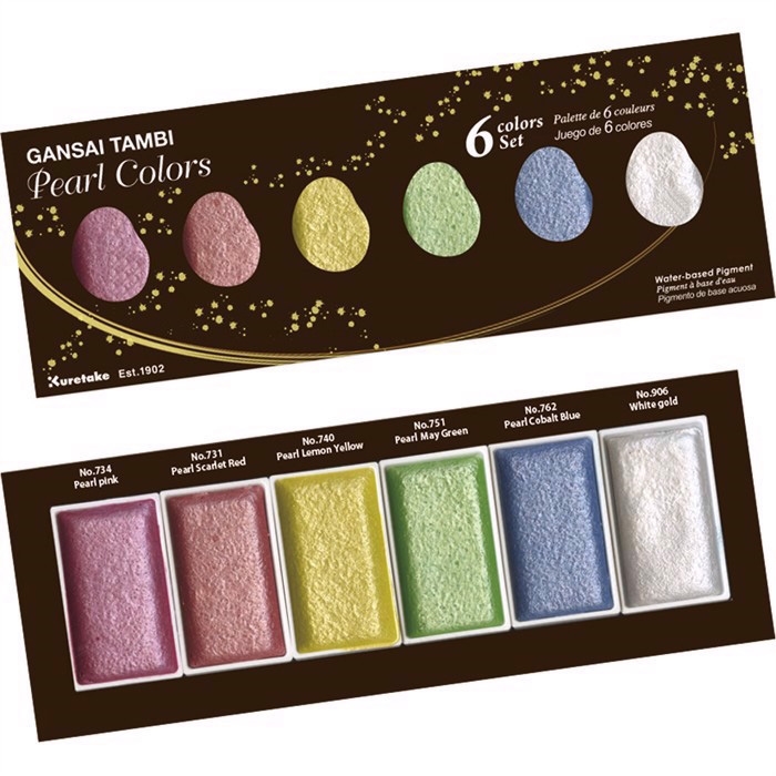 ZIG GANSAI TAMBI PEARL COLOURS 6 färger set