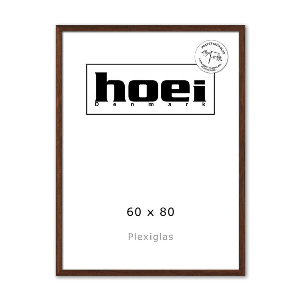 Massiv mörk ekram i ek för foton och affischer 60 x 80 PLEXI cm