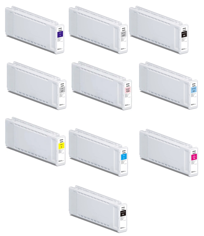 Komplett set med 700 ml bläckpatroner för Epson SureColor P7300 och P9300