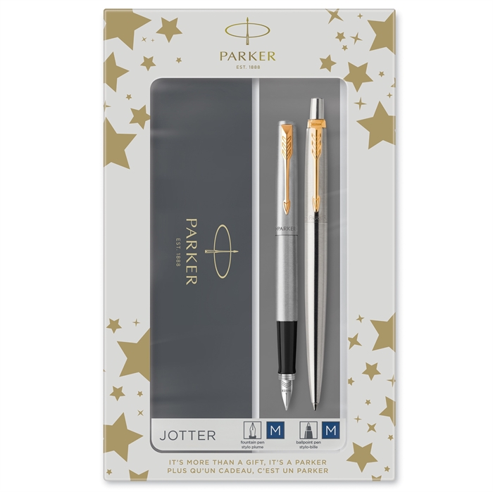Parker Duoset Jotter GT kulspetspenna + fyllerpenna silver