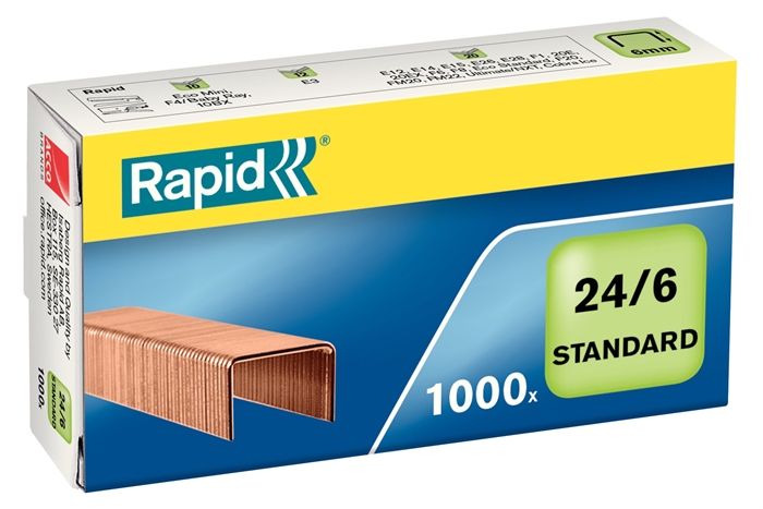 Rapid Staples 24/6 koppar (1000)