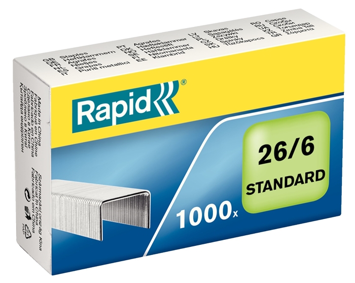 Rapid Staples 26/6 standard galv (1000)