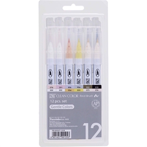 ZIG Clean Color Brush Pen mjuka färger 12-set