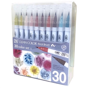 ZIG Clean Color Brush Pen Set A med 30 st