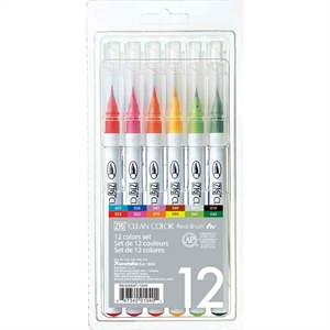 ZIG Clean Color Brush Pen Set med 12