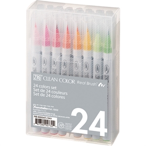 ZIG Clean Color Brush Pen set med 24 st