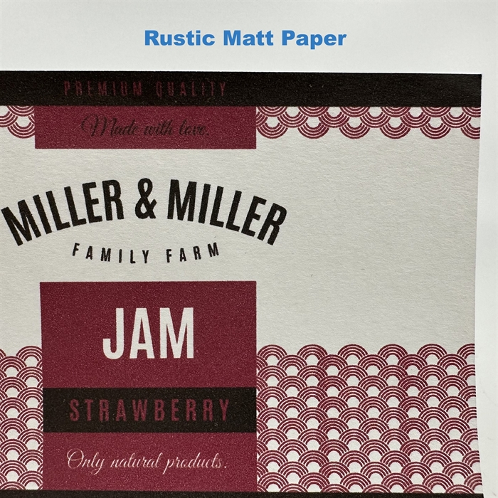 Rustikt Matt Papper (FSC) etikett test rulle - 10 cm x 4 meter