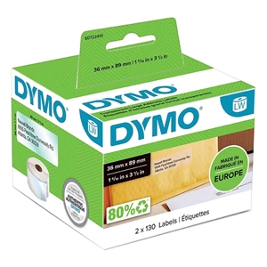Dymo Label Addressing 36x89 perm transp (260)