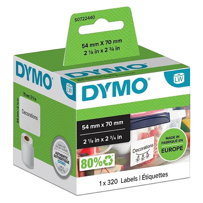 Dymo Label Multipurpose 54x70 perm vit(320)