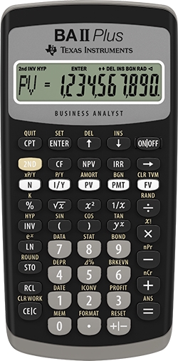 Texas Instruments BAII Plus finansiell kalkylator uk manual