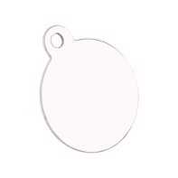 Unisub Pet Tag - Circle 1 Sided Gloss White Aluminium - 31,75 x 38,1 x 1,14 mm