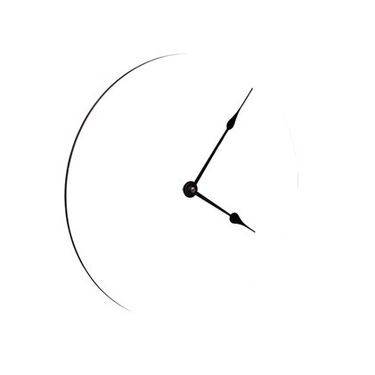 Unisub Wall Clock with Kit - Round Gloss White Hardboard - Ø290 x 6,35 mm