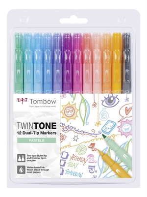 Tombow Marker TwinTone pastell 0,3/0,8 (12)